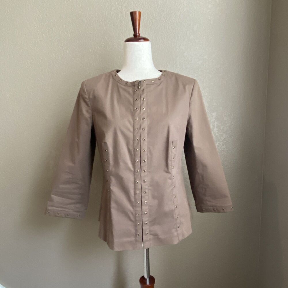 Doncaster Women's Brown Zip Up Jacket Size 10 Classic Tailored Style